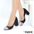 Pantofi office dama The Flexx din piele naturala Cordelia negru cu varf argintiu